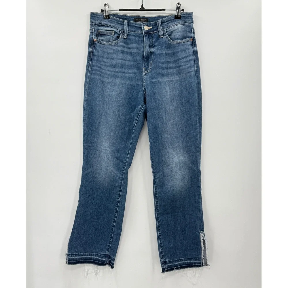 Judy Blue Women's Jeans‎ Size 9 29 Straight Fit Blue Wash Distressed Ankle